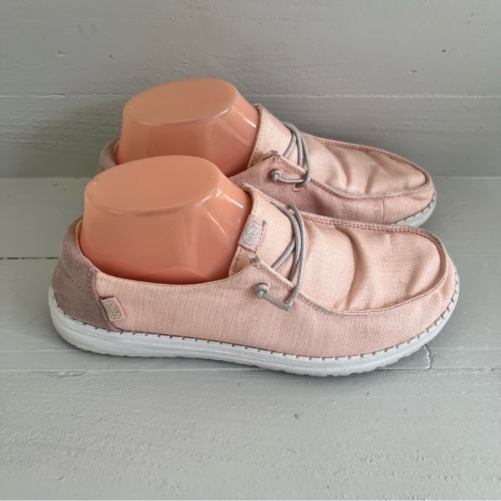 Hey Dude Shoes Womens Size 7 Rose Crystal Wendy Glitter Moc Toe Comfy Sneakers - Picture 3 of 8